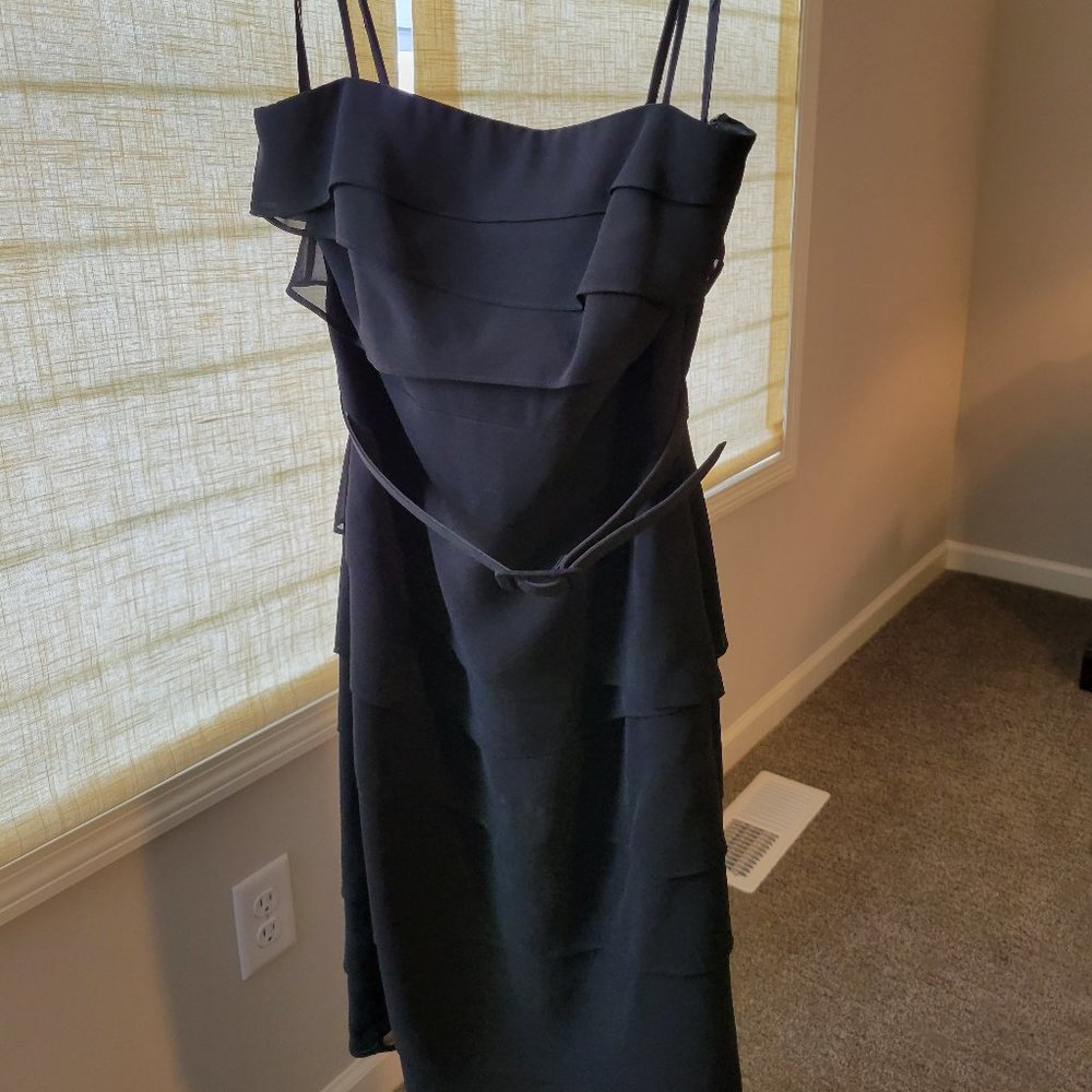 Black Tiered Chiffon-Like Dress